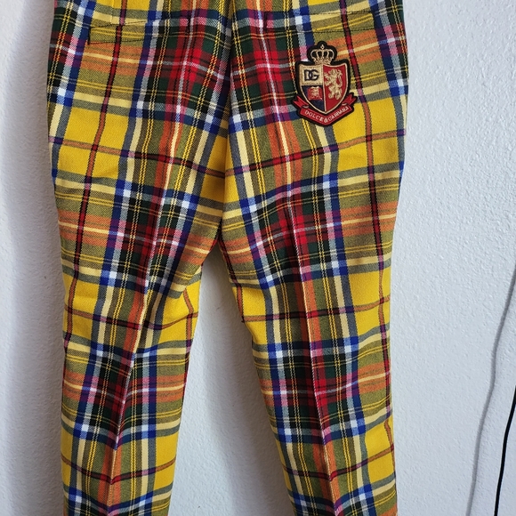 Dolce & Gabbana Kids heraldic-patch tartan pants - Picture 3 of 6